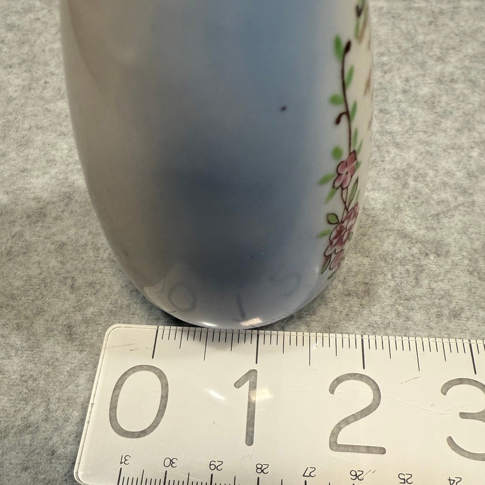 VTG Lord's Prayer‎ Mini Vase Floral Hand Painted Porcelain Blue Gilt Rim Collect - Picture 13 of 15